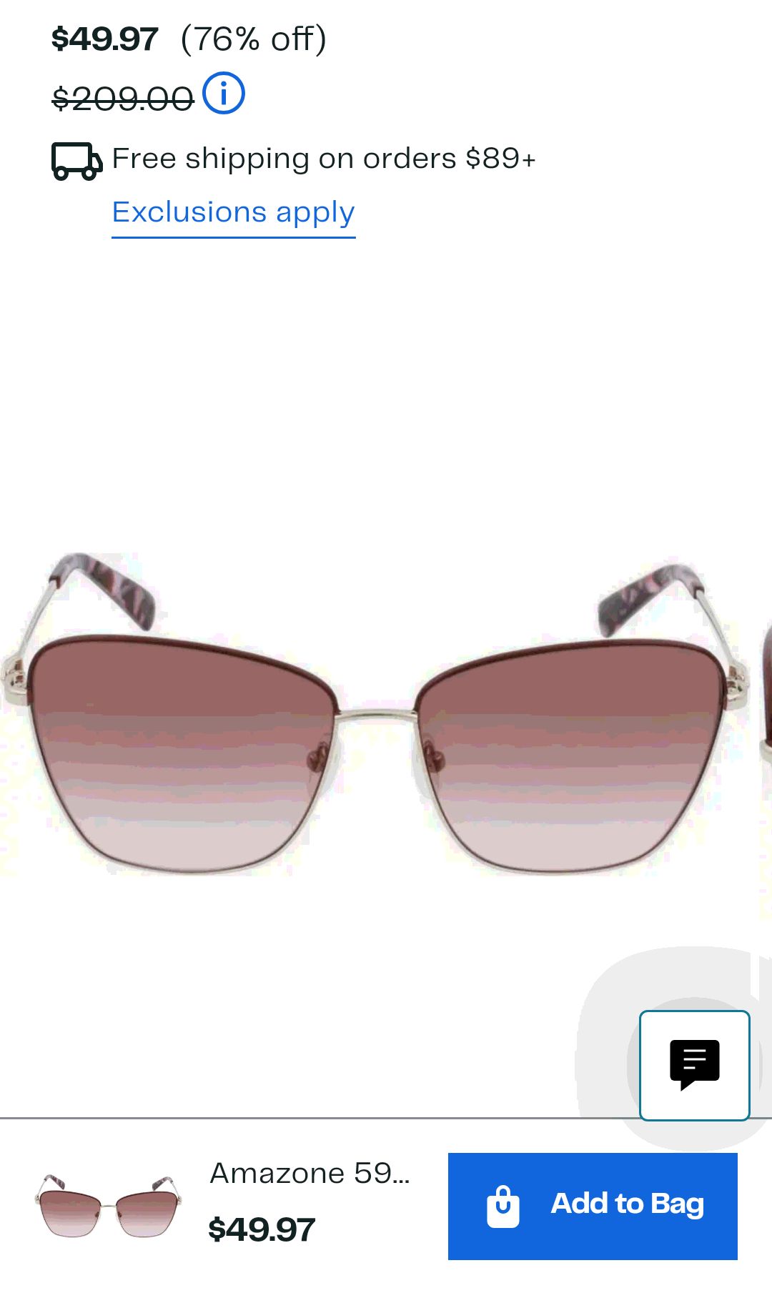 Longchamp Amazone 59mm Rectangle Sunglasses | Nordstromrack