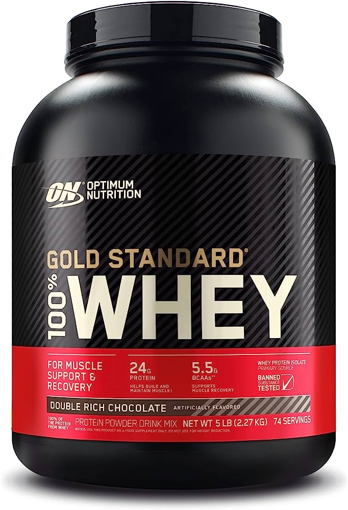 Optimum Nutrition Gold Standard 100% Whey Protein Powder, Double Rich Chocolate + Free Shipping - Amazon