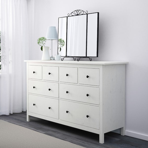 HEMNES 8-drawer dresser, white stain, 63x37 3/8" - IKEA