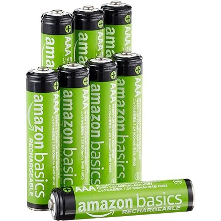 Amazon Basics 8-Pack Rechargeable AAA NiMH Performance Batteries