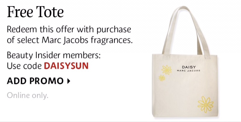 Sephora买指定Marc Jacobs香水送小雏菊tote包