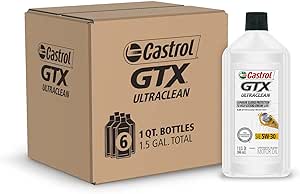 Amazon.com: Castrol GTX Ultraclean 5W-30 Synthetic Blend Motor Oil, 1 Quart, Pack of 6 : Everything Else