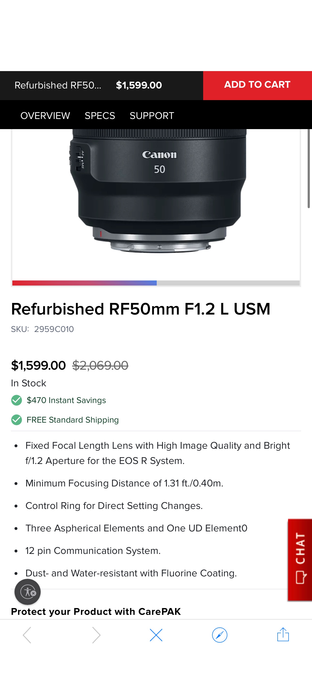 Shop Canon Refurbished RF50mm F1.2 L USM | Canon U.S.A., Inc.