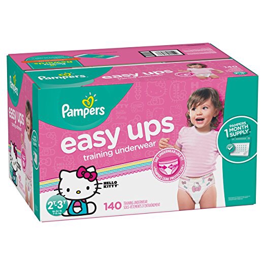 Amazon.com: Pampers Easy Ups Training Pants Pull On Disposable Diapers for Girls, Size 4 (2T-3T), 140 Count, ONE MONTH SUPPLY: Health & Personal Care