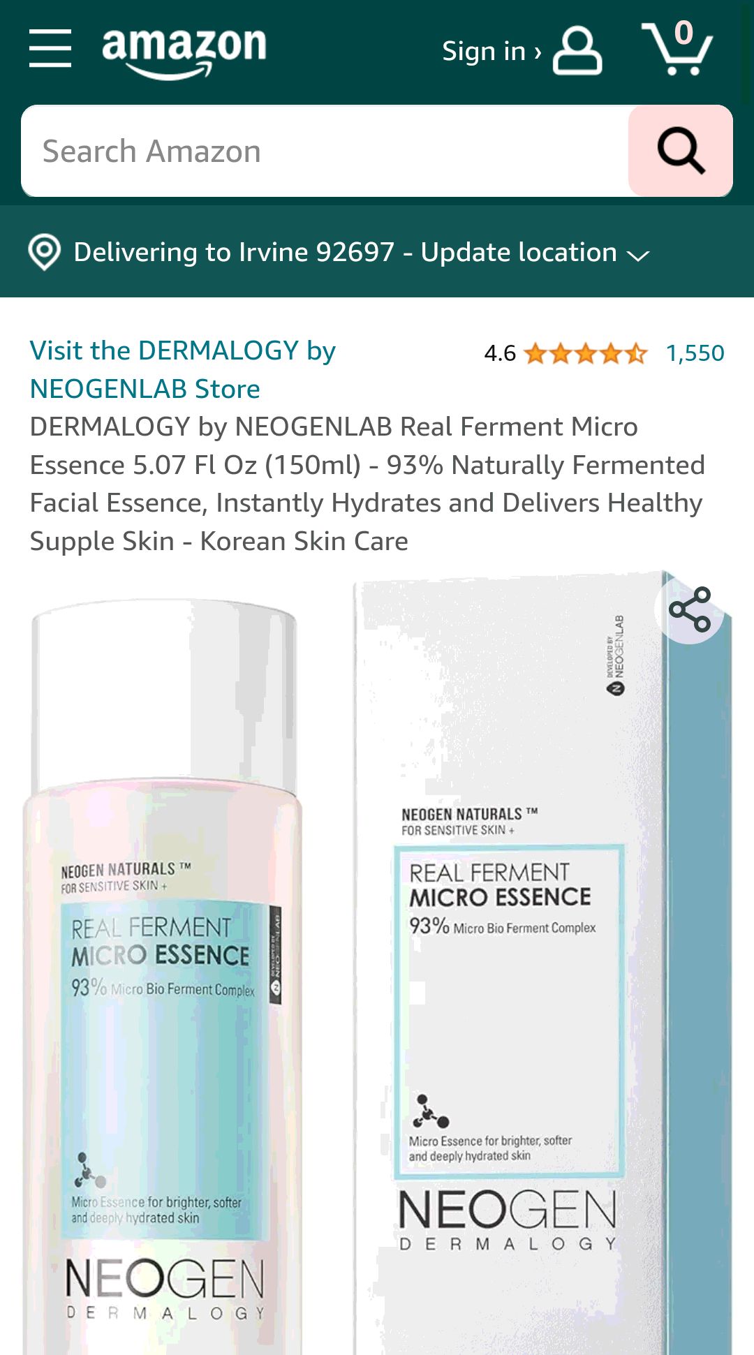 DERMALOGY by NEOGENLAB Real Ferment Micro Essence 5.07 Fl Oz (150ml) - 93% Naturally Fermented Facial Essence, Instantly Hydrates and Delivers Healthy Supple Skin - Korean Skin Care : Beauty & Persona