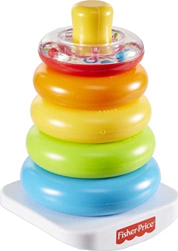 Amazon.com: Fisher-Price Baby Stacking Toy Rock-A-Stack, Roly-Poly Base With 5 Colorful Rings For Ages 6+ Months : Toys & Games