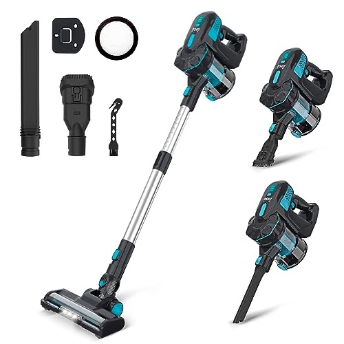 Amazon.com - INSE Cordless Vacuum Cleaner, 6-in-1 Rechargeable Stick Vacuum Up to 45mins Runtime, Powerful Vacuum Cleaner with 2200mAh Battery, Versatile Quiet Lightweight Vacuum for Hard Floor Pet Ha