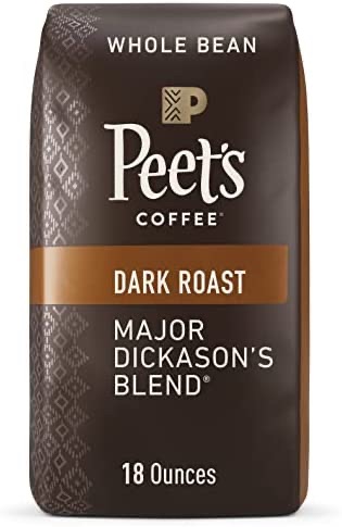 Amazon.com : Peet's Coffee, Dark Roast Whole Bean Coffee - Major Dickason's Blend 18 Ounce Bag, Packaging May Vary : Everything Else 咖啡豆