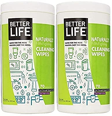 Amazon.com: Better Life Natural All-purpose Cleaning Wipes, Clary Sage & Citrus, 140 Count: Health & Personal Care多功能清洁湿纸巾