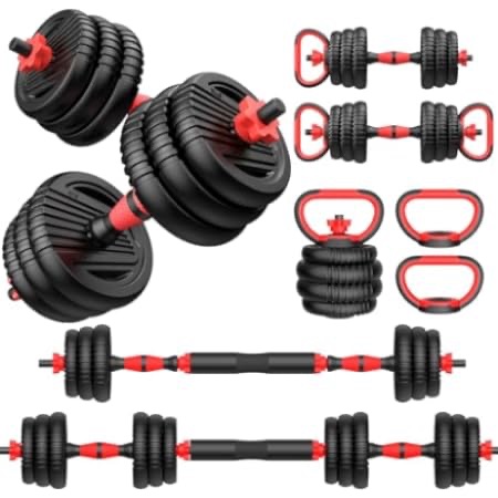 Amazon.com : Trakmaxi Adjustable Dumbbell Set 20LBS/35LBS/55LB/70LBS Free Weights Dumbbells, 4 in 1 Weight Set, Dumbbell, Barbell, Kettlebell, Push-up, Home Gym Fitness Workout Equipment for Men Women