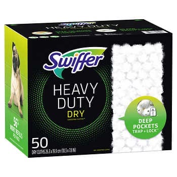 Swiffer Sweeper Heavy Duty Dry Sweeping Cloth Refills, 50-count