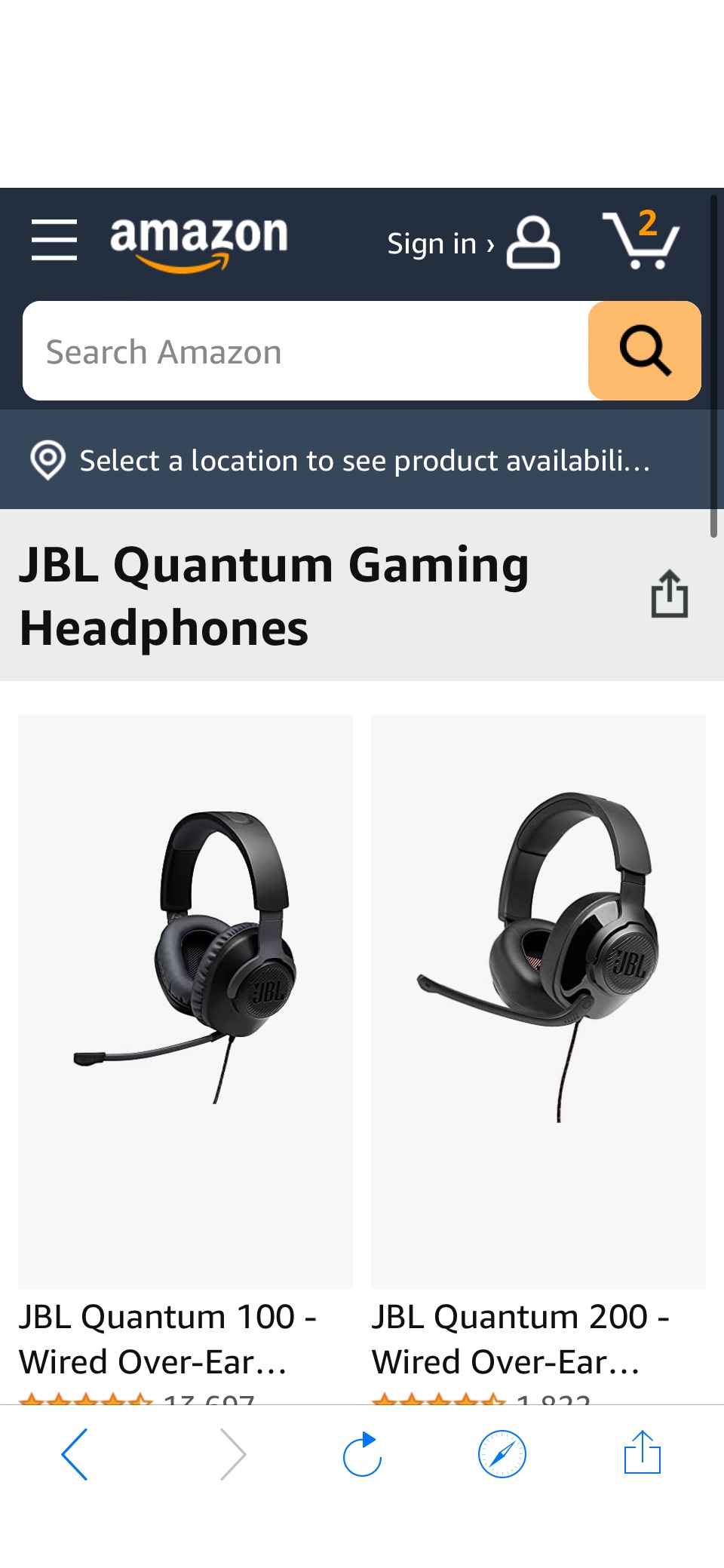 JBL Quantum Gaming Headphones促销19.95起