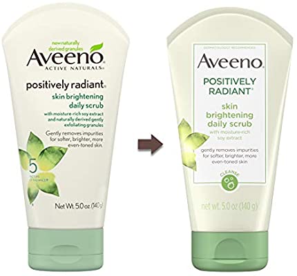 Amazon.com: Aveeno Positively Radiant Skin Brightening Exfoliating Daily Facial Scrub with Moisture-Rich 洗面奶