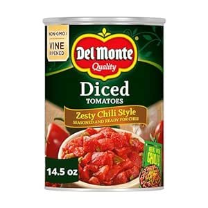 Del Monte Canned Diced Tomatoes Zesty Chili Style, 14.5 Ounce