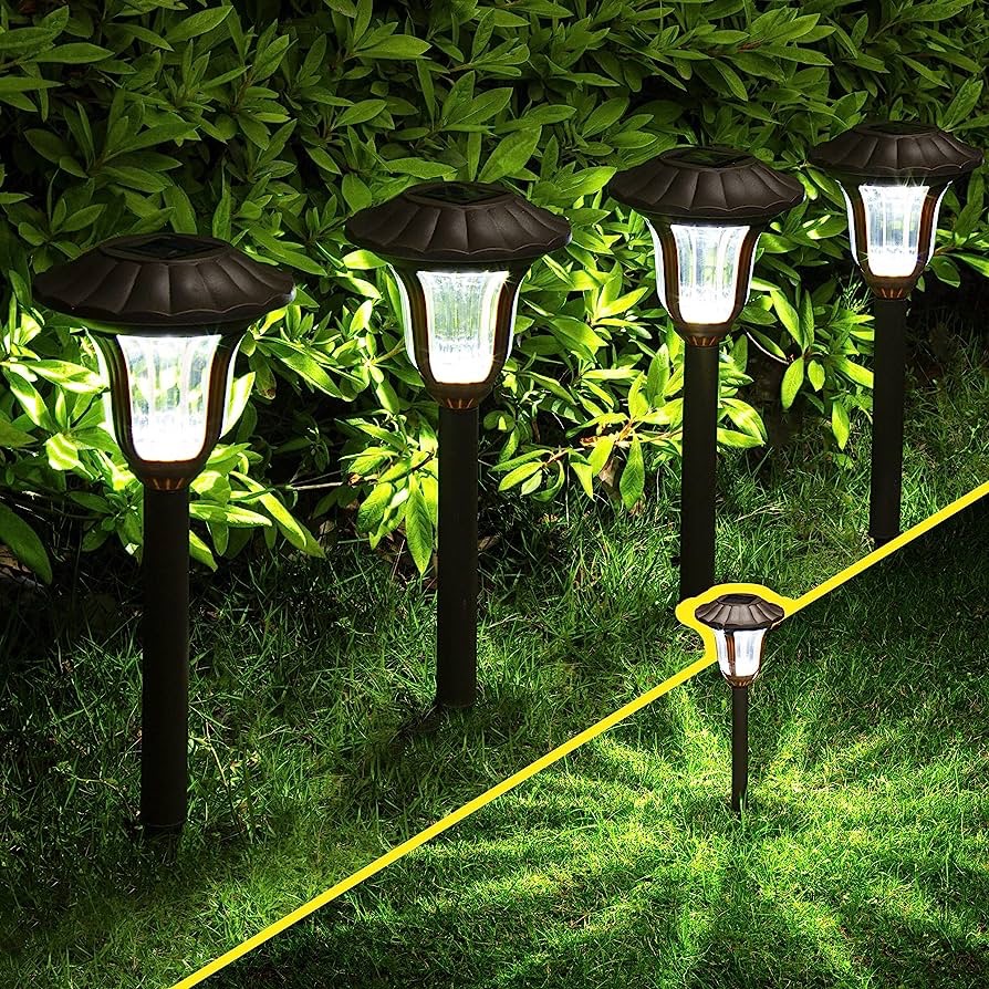 GIGALUMI Solar Pathway Lights, 8 Pack Bright Solar Garden Lights, Solar Powered Walkway Lights, Solar Lights Outdoor Waterproof Solar Path Lights for Yard, Patio, Driveway (Cold White)… - - Amazon.com