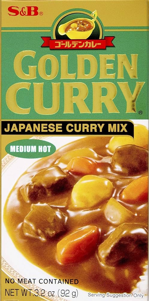 Amazon.com：S&B，金色咖喱日本咖喱混合物，中热，3.2盎司