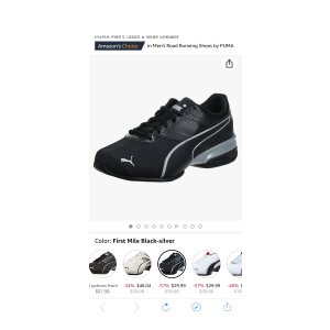 $29.99 Amazon.com | PUMA Men s Tazon 6 FM Puma Black/ Puma Silver Running Shoe -跑鞋
