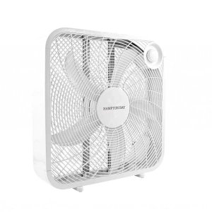Internet #318944502 Model #FB50-16H Hampton Bay  20 in. 3-Speed Indoor Box Fan in White
