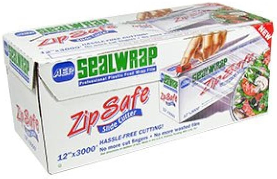 Amazon.com: SealWrap Zipsafe Plastic Wrap, 12" Wide by 3000' Length, PVC, Clear : Health & Household 保鲜膜