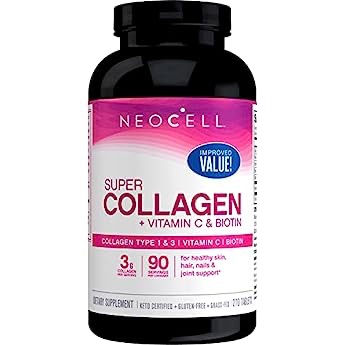 Amazon.com: NeoCell Collagen Peptides + Vitamin C Liquid, 4g Collagen Per Serving, Gluten Free, Types 1 & 3, Promotes Healthy Skin,原价29.95