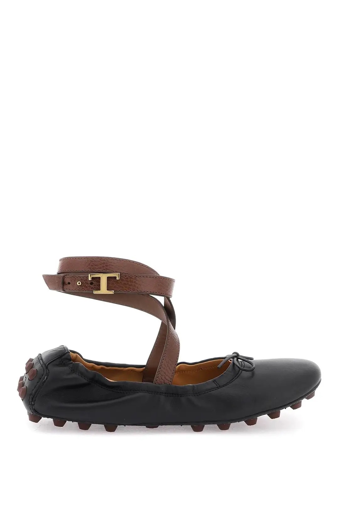 TOD'S bubble leather ballet flats shoes with strap - Woman | Residenza 725