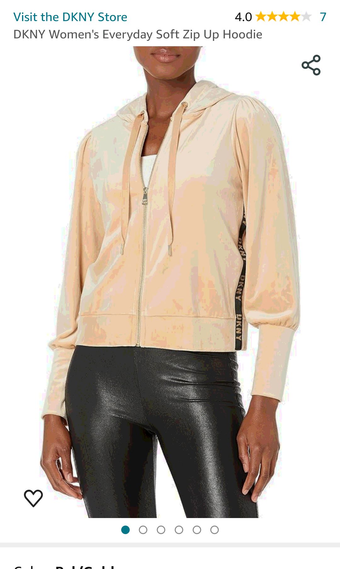DKNY Women's Everyday Soft Zip Up Hoodie, BLK/Gold : Sports & Outdoors