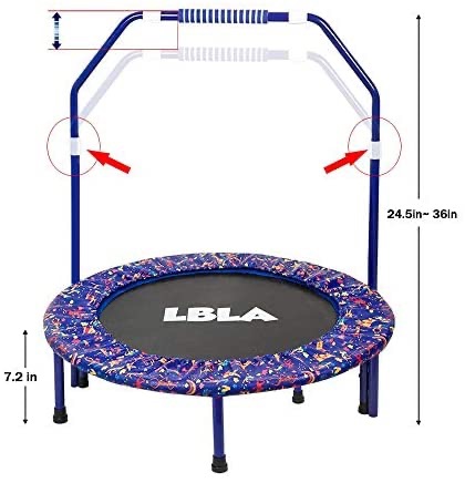 Amazon.com : 36-Inch Kids Trampoline Little Trampoline with Adjustable Handrail and Safety Padded Cover Mini Foldable Bungee Rebounder Trampoline Indoor/Outdoor : Sports & Outdoors儿童崩床