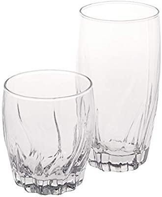 Central Park Small and Large Drinking Glasses, Set of 16