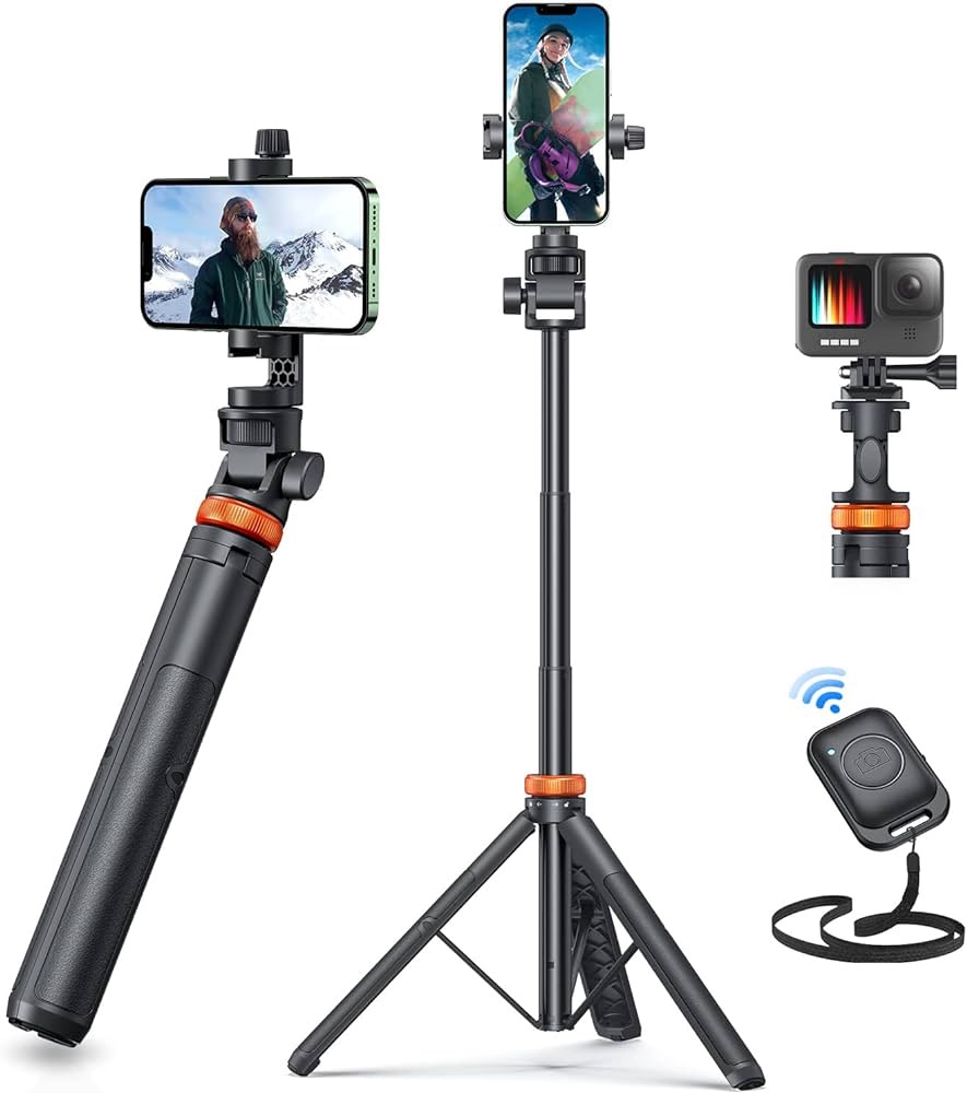 Amazon.com: EUCOS Newest 62" Phone Tripod, Tripod for iPhone & Selfie Stick Tripod with Remote, Upgraded iPhone Tripod Stand & Travel Tripod, Solidest Cell Phone Tripod Compatible with iPhone 15/14/13