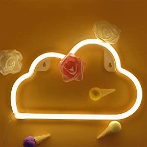 Bailey Warm White Neon Light LED Cloud Sign Shaped Decor Light Battery/USB Powered Home Wall Decoration