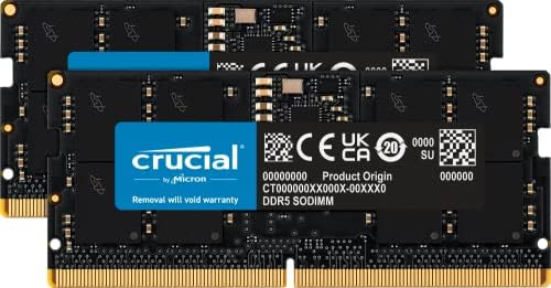 Crucial RAM 32GB Kit (2x16GB) DDR5 5200MT/s (or 4800MT/s) Laptop Memory CT2K16G52C42S5 at Amazon.com