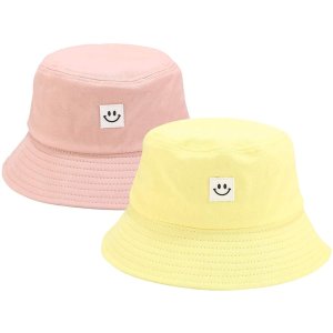 Jazzor Bucket Hat Summer Travel Bucket Cap Beach Sun Hat Smile Visor for Teens