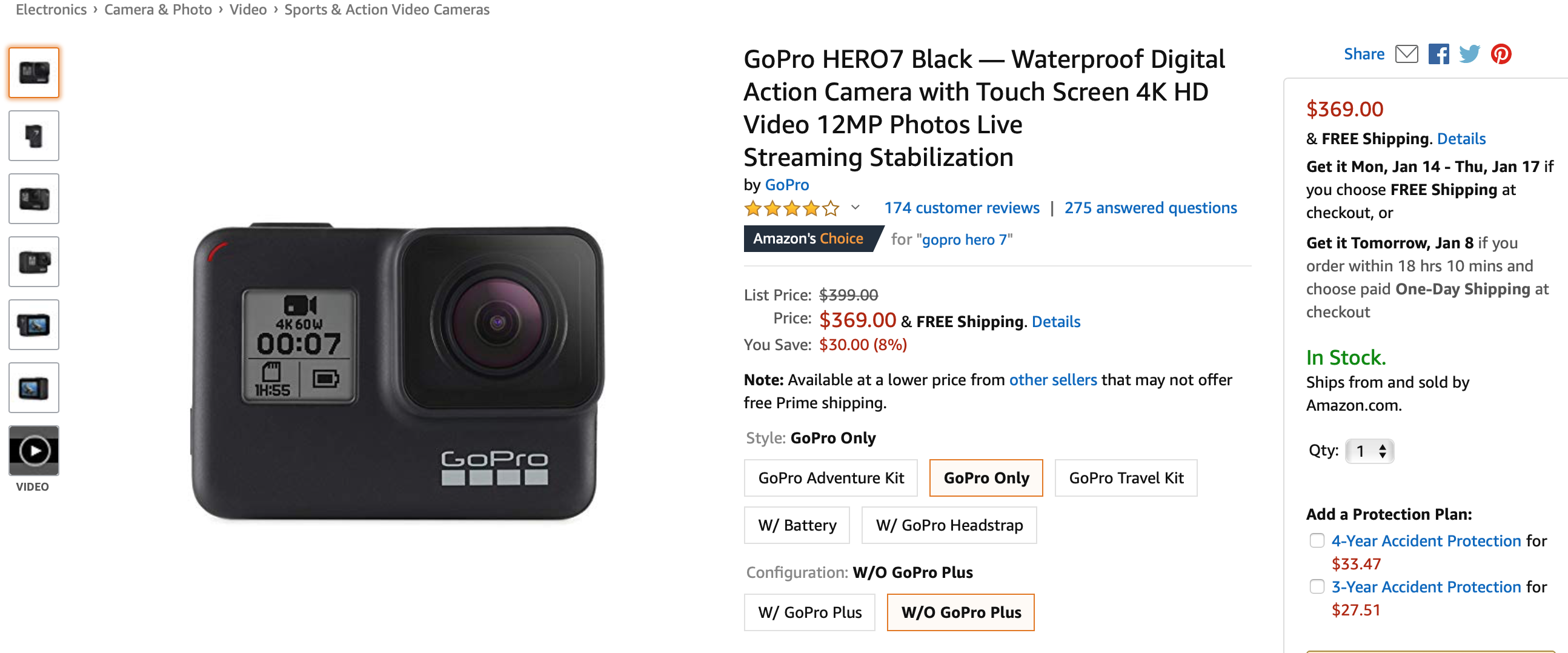 GoPro Hero 7 black 运动相机