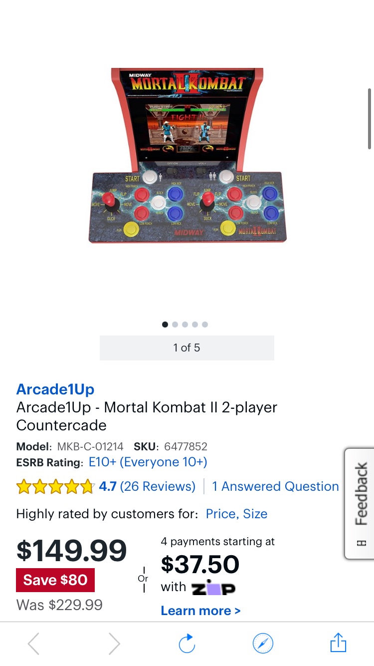 Arcade1Up Mortal Kombat II 2-player Countercade MKB-C-01214 - Best Buy