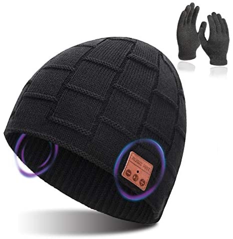 Amazon.com: Bluetooth Beanie for Men Women, MP3 Feature Wireless Bluetooth Hat for Men, Microphone Feature Knit Beanie 蓝牙便帽
