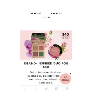 $53 bareMinerals腮红眼影组仅售$40