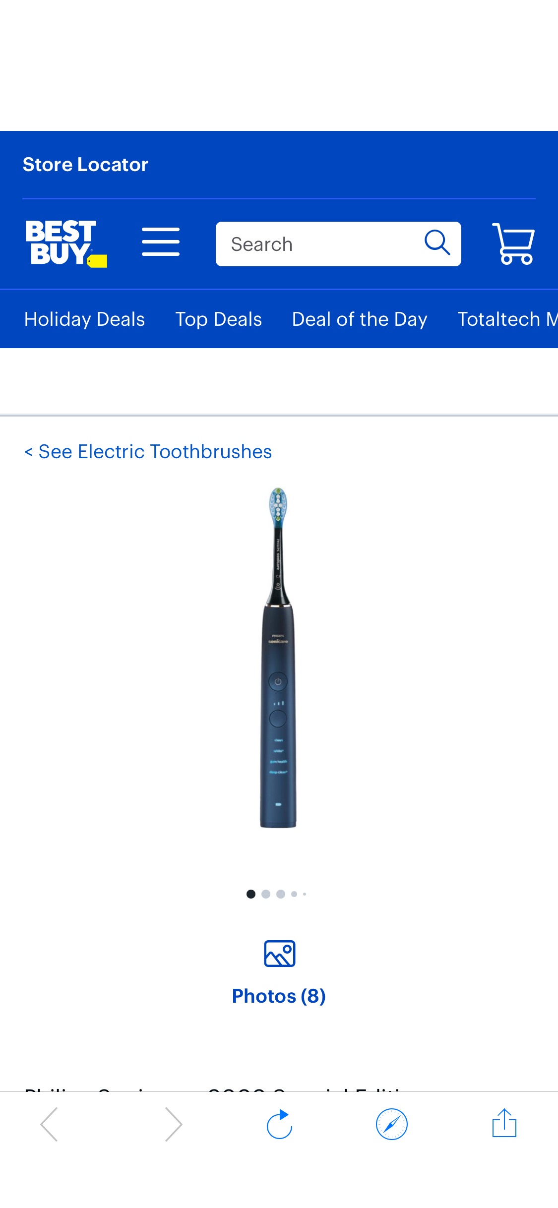 Philips Sonicare 9000 Special Edition Rechargeable Toothbrush Blue/Black HX9911/92 - Best Buy