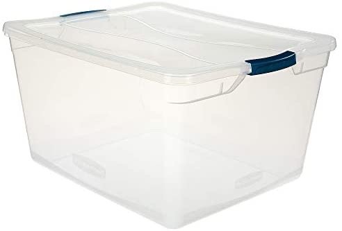 Rubbermaid Cleverstore Clear 71 QT Pack of 4 Stackable Large Storage Containers