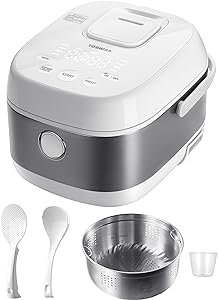 Rice Cooker Induction Heating, with Low Carb Rice Cooker Steamer 5.5 Cups Uncooked
