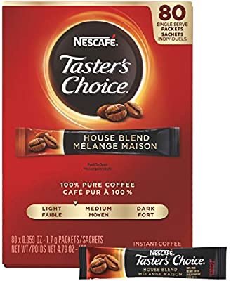 Nescafe Instant Coffee Packets, Taster's Choice Light Roast, 1.7 g Singles (Pack of 80)