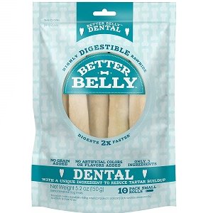 Better Belly Rawhides for Dogs, Dental Digestible Rawhide Dog Chews Rolls