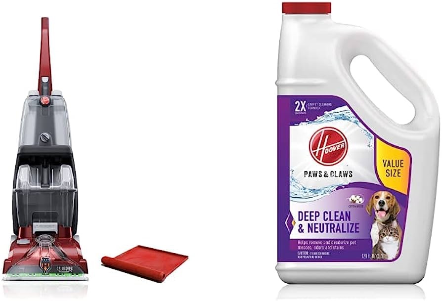Amazon.com - Hoover Power Scrub Deluxe Carpet Cleaner with Storage Mat, FH50150B and Hoover Paws & Claws Deep Cleaning Carpet Shampoo, 洗地毯机
