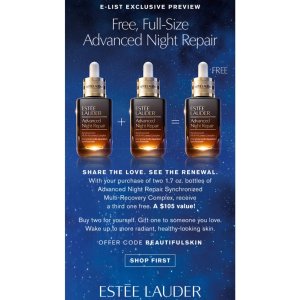 买二送一 Estee Lauder | Beauty Products, Skin Care & Makeup小棕瓶买二送一