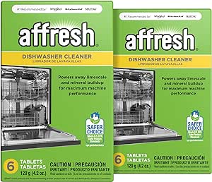 Affresh Dishwasher Cleaner 洗碗机清洁剂, 12 片 (2 Packs, 6 Tablets each) 