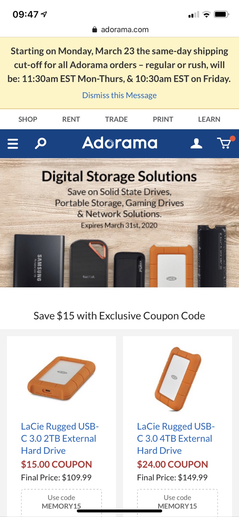 Digital Storage Solutions for World Backup Day March 31st | Adorama 存储设备打折