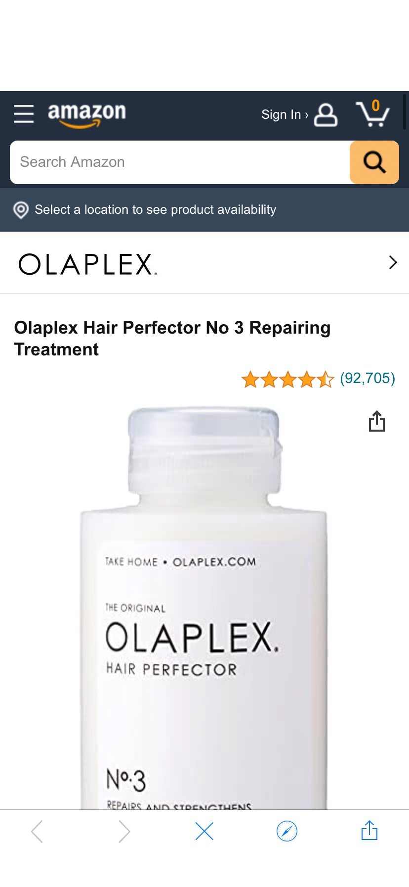 Olaplex Hair Perfector No 3 Repairing Treatment, 3.3 Ounce (Packaging may vary) 护发精华