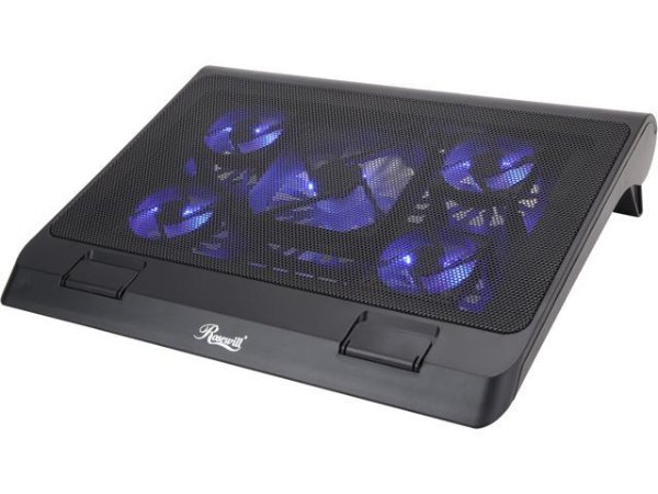 RWNB17A 12-17 inches Blue LED light Gaming Laptop Cooler with Five Quiet Fans