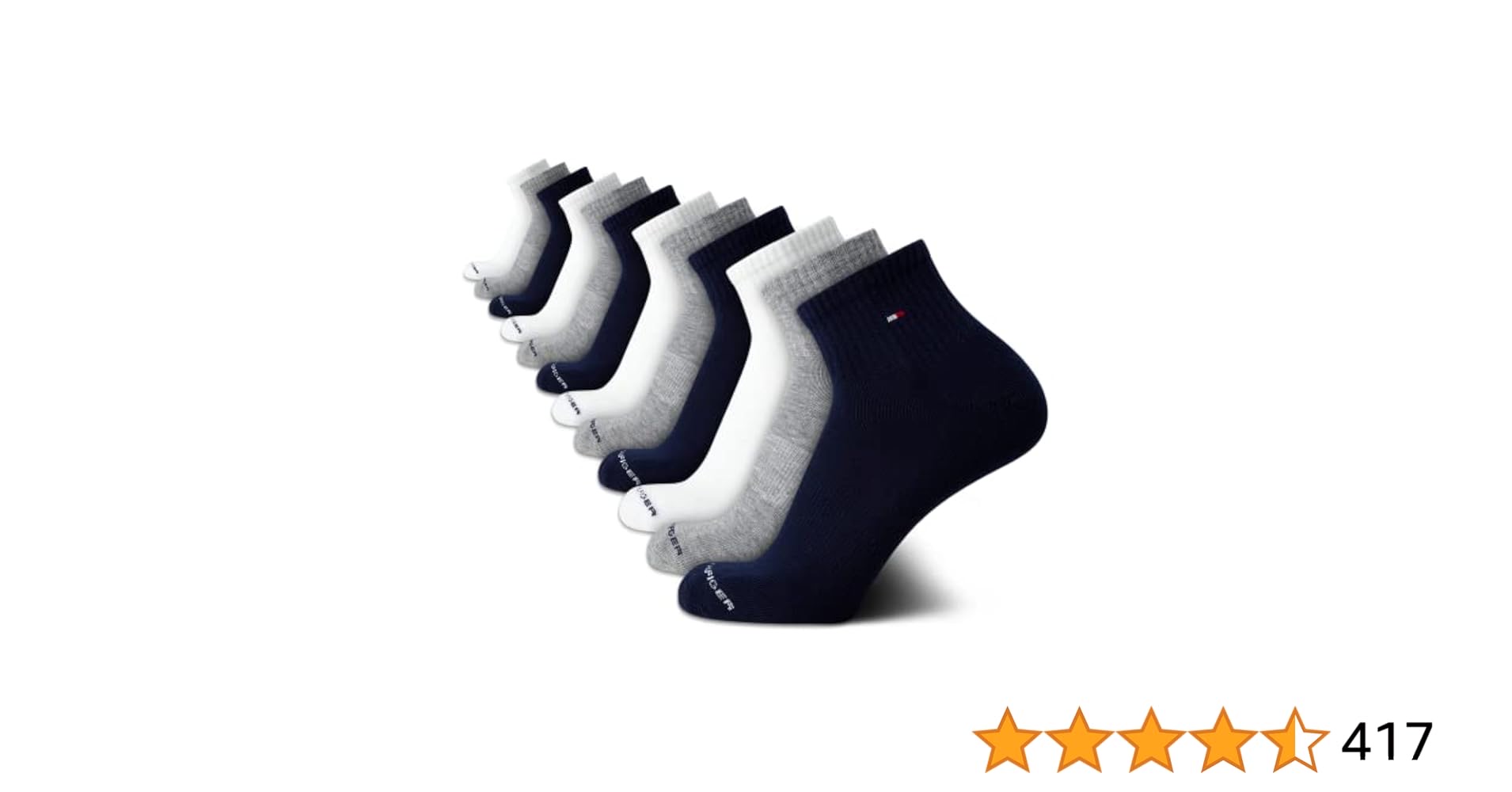Tommy Hilfiger Men's Athletic Socks - Cushion Quarter Cut Ankle Socks (12 Pack)