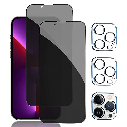 Amazon.com: Pehael [2+2 Pack] iPhone 13 Pro Max Privacy Screen Protector with Camera Lens Protector Full Coverage Anti-Spy Tempered Glass Film 9H Hardness Upgrade Edge Protection Easy Installation Bub