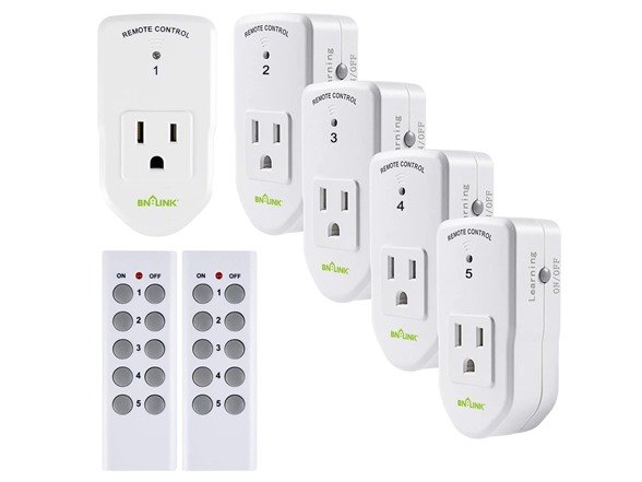BN-LINK ES1513-5-2 Wireless Remote Control Outlets (5-Pack)